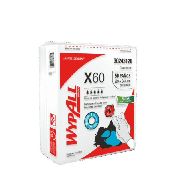 WYPALL® PAÑOS DE LIMPIEZA X60 DOBLADOS PRE DOBLADO / PAÑOS 1200